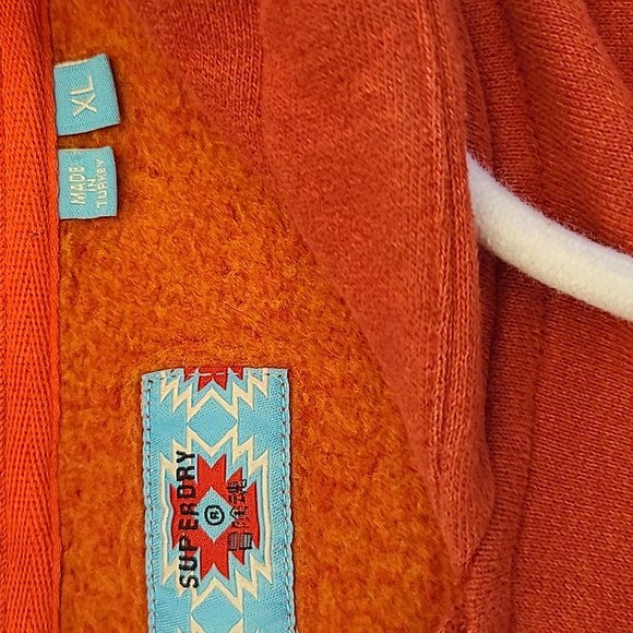 Superdry "Keep Away From Fire" Hoodie Sweatshirt - Burnt Orange - Size XL - Picture 6 of 9